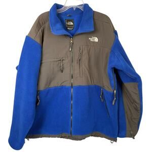 The North Face Denali Fleece Jacket Mens XL Blue Gray Full Zip Pockets Polartec